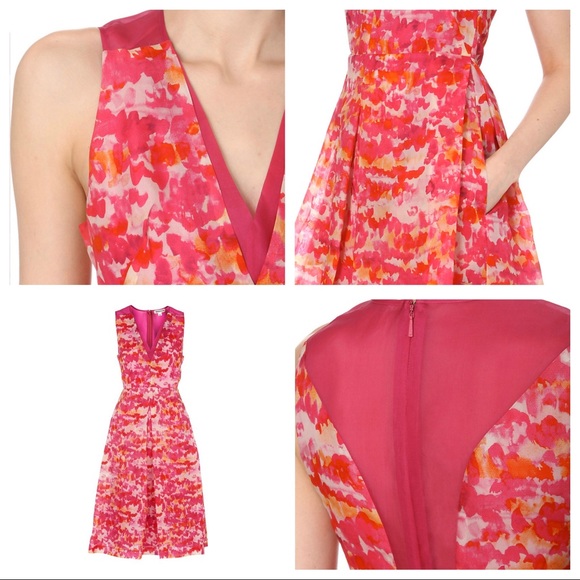 WHISTLES Silk Organza Fit and Flare Tea Dress $325 - Picture 7 of 8